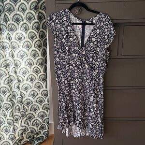 J. Crew Black and White Floral Mini Dress